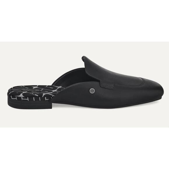 Ugg Janaya Mule Black Leather US 10 Slip On Loafer Flats Old Money Preppy Luxury - Picture 2 of 15